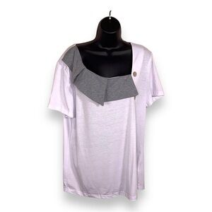 NEW XL NORACORA WHITE GREY TEE TSHIRT TEE SHORT SLEEVE STRETCH CASUAL